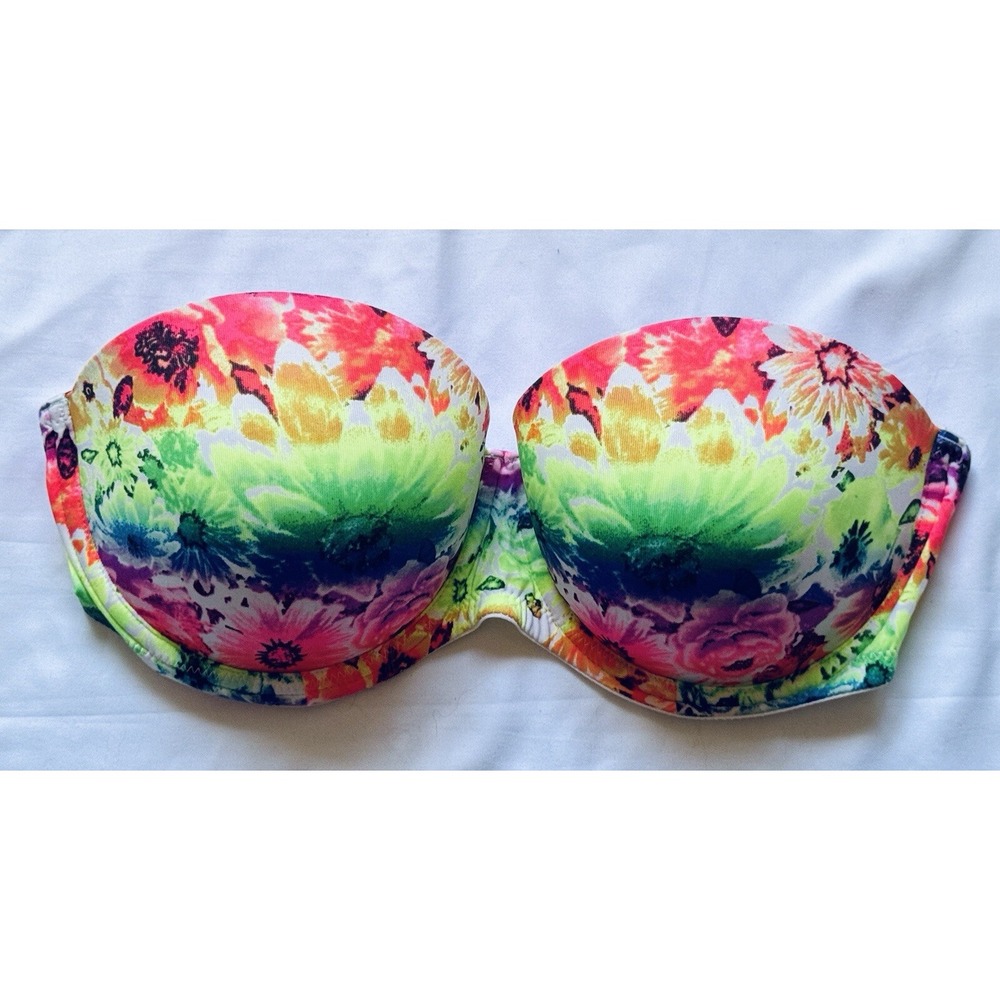 VICTORIA'S SECRET PINK Wear Everywhere Multiway Push-Up 34D Floral Strapless
